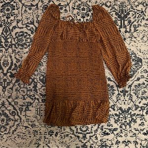 Express Animal Print Brown Mini Dress Size Large